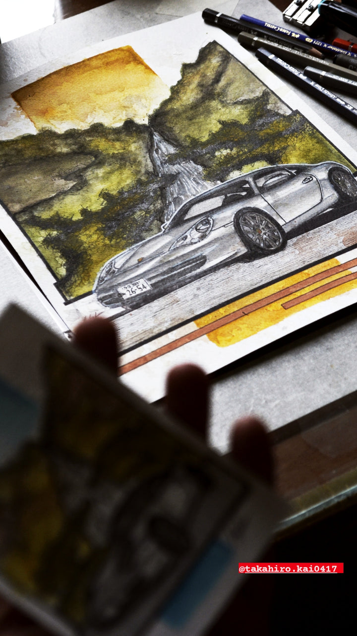 Inspiration from @takahiro.kai0417's Porsche 996 / Handmade Artwork