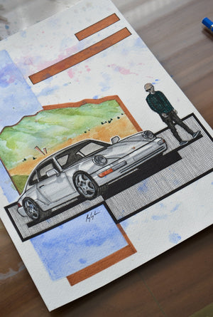 Inspiration from @weekndr.porsche 's Cayman GT4-964 / Handmade Artwork ürününün kopyası