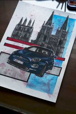 Inspiration from @franmoreno 's Fiat 500 and Mercedes Benz S205 / Handmade Artwork