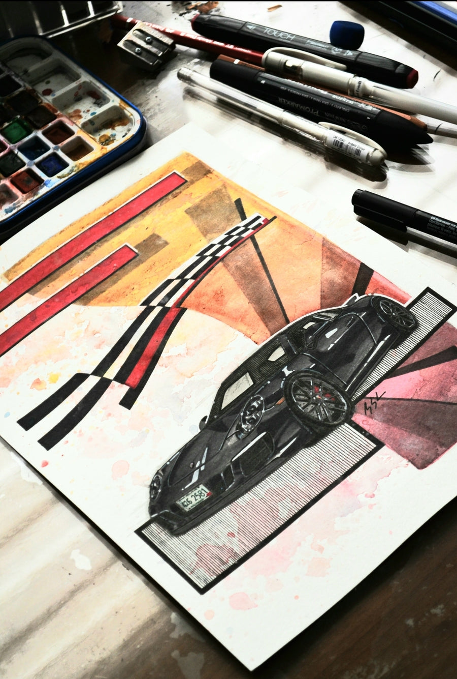 Inspiration from @hitompki 's 991.2 Targa 4 GTS / Handmade Artwork