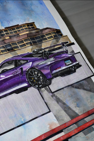 Inspiration from @trackday.fanatic's 991 GT3 RS / Handmade 2 Artwork
