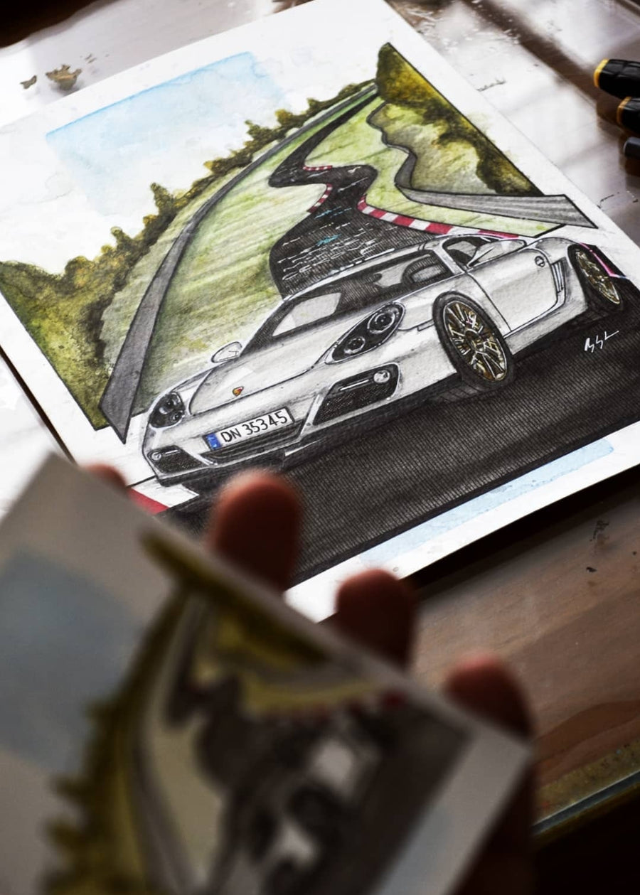 Inspiration from @simonecaywoman's Porsche 987 Cayman/ Handmade Artwork