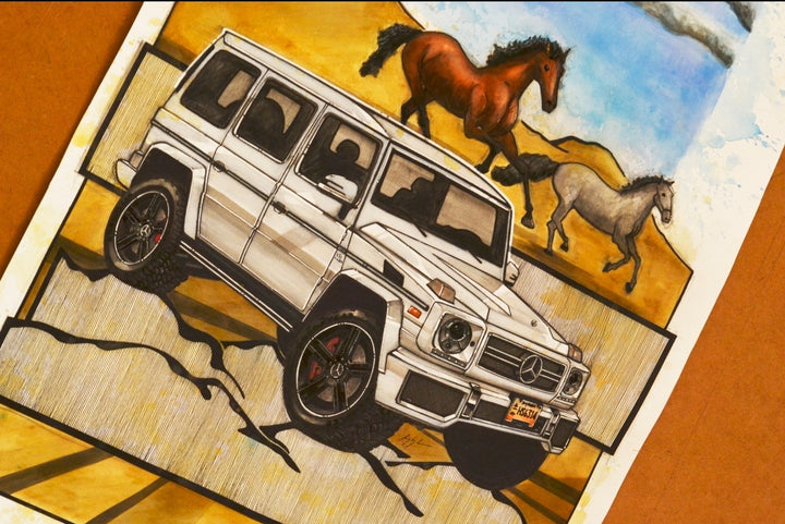 Inspiration from @nitemarehippy.girl 's Mercedes-Benz G-Wagon / Handmade Artwork