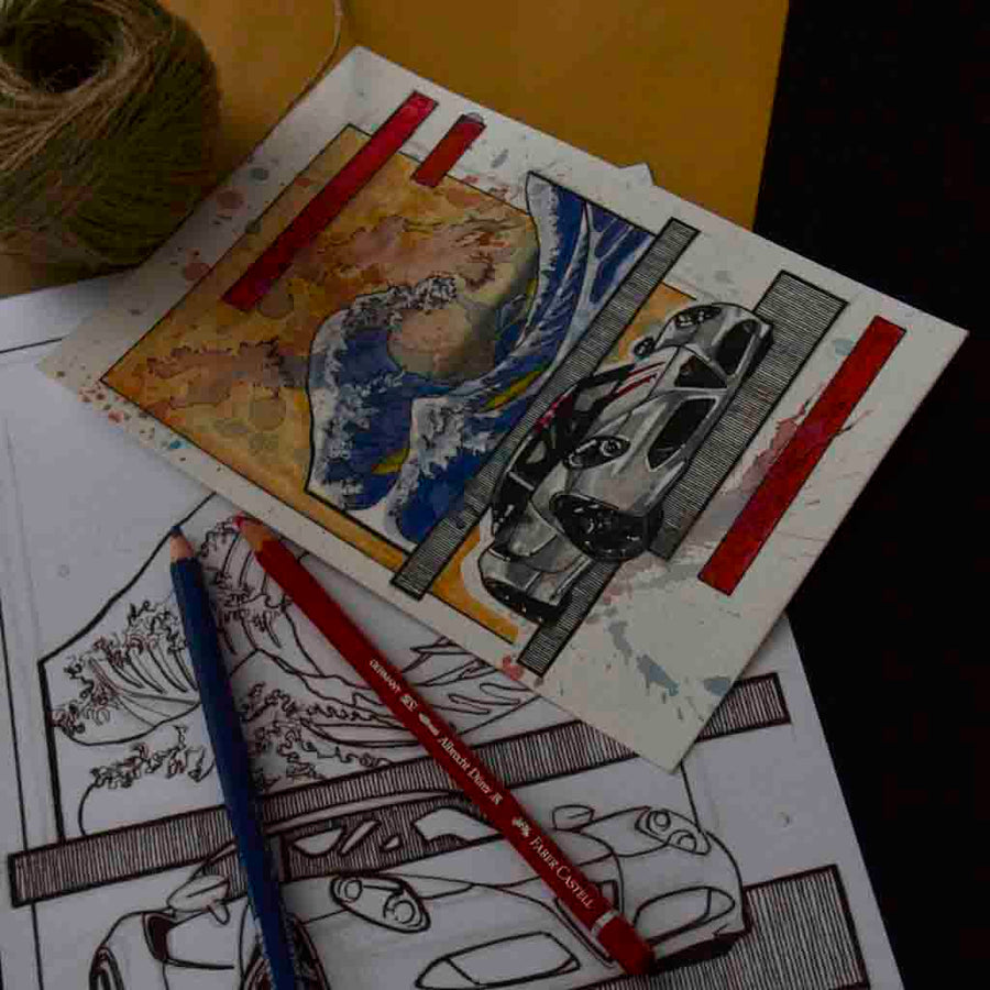Inspiration from @americanbru /ALFA ROMEO 4C Handmade Artwork and Coloring Pages (Option Puzzle)
