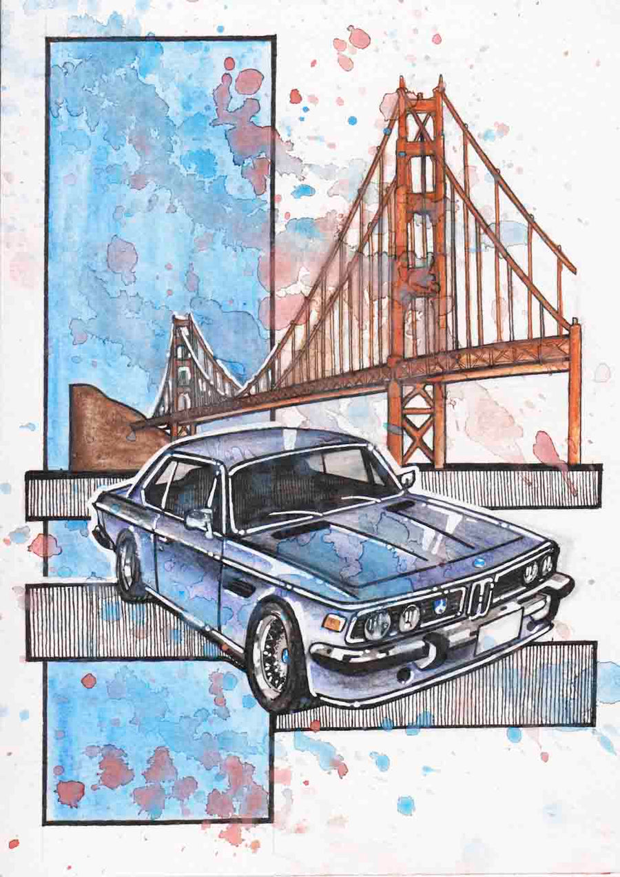 Inspiration from @bengt.bmw /BMW E9 Handmade Artwork and Coloring Pages (Option Puzzle)