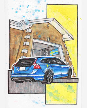 Inspiration from @1swederide /VOLVO V60 Handmade Artwork and Coloring Pages (Option Puzzle)