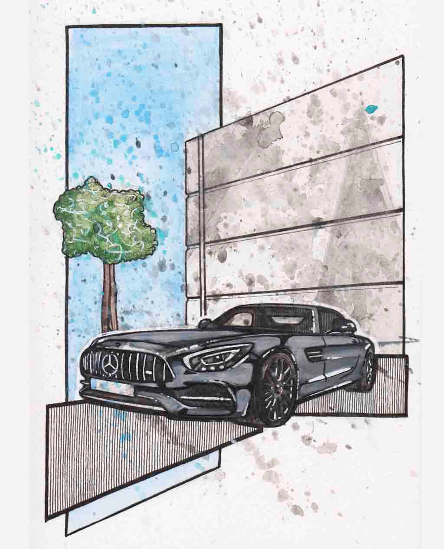 Inspiration from @thosti636 /Mercedes-Benz AMG GT C Handmade Artwork and Coloring Pages (Option Puzzle)