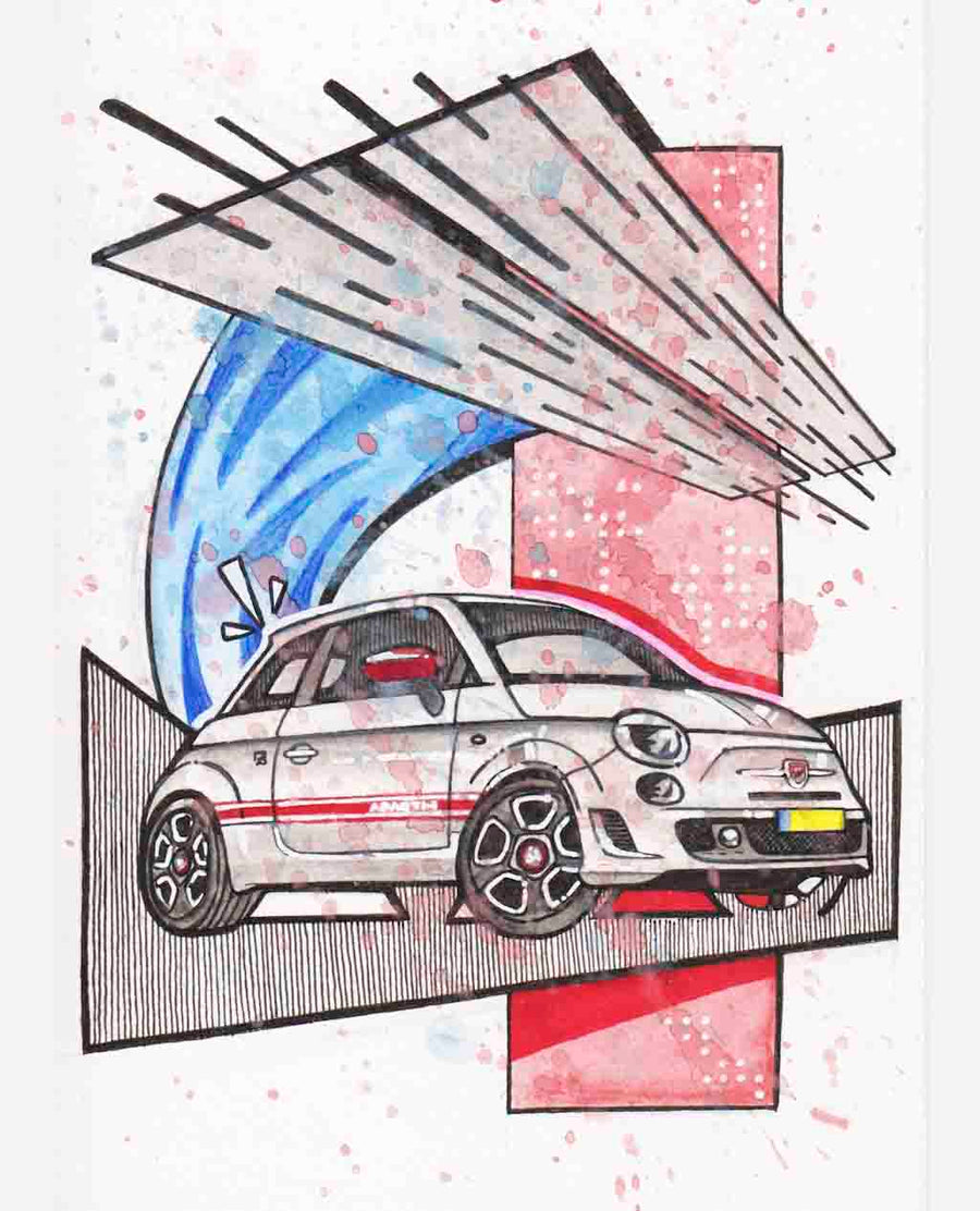 Inspiration from @abarthnl /ABARTH 500 Handmade Artwork and Coloring Pages (Option Puzzle)