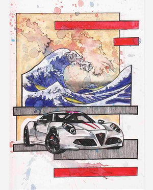 Inspiration from @americanbru /ALFA ROMEO 4C Handmade Artwork and Coloring Pages (Option Puzzle)
