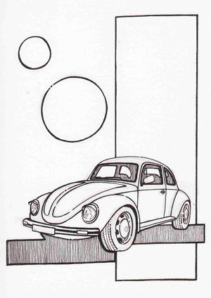 Inspiration from @vw_beetle_1973 /VOLKSWAGEN BEETLE Handmade Artwork and Coloring Pages (Option Puzzle)