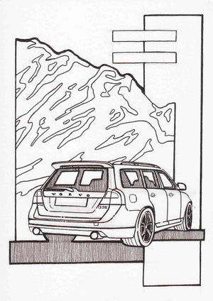 Inspiration from @halvdan_honigbart /VOLVO V70 Handmade Artwork and Coloring Pages (Option Puzzle)