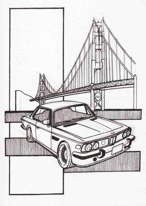 Inspiration from @bengt.bmw /BMW E9 Handmade Artwork and Coloring Pages (Option Puzzle)
