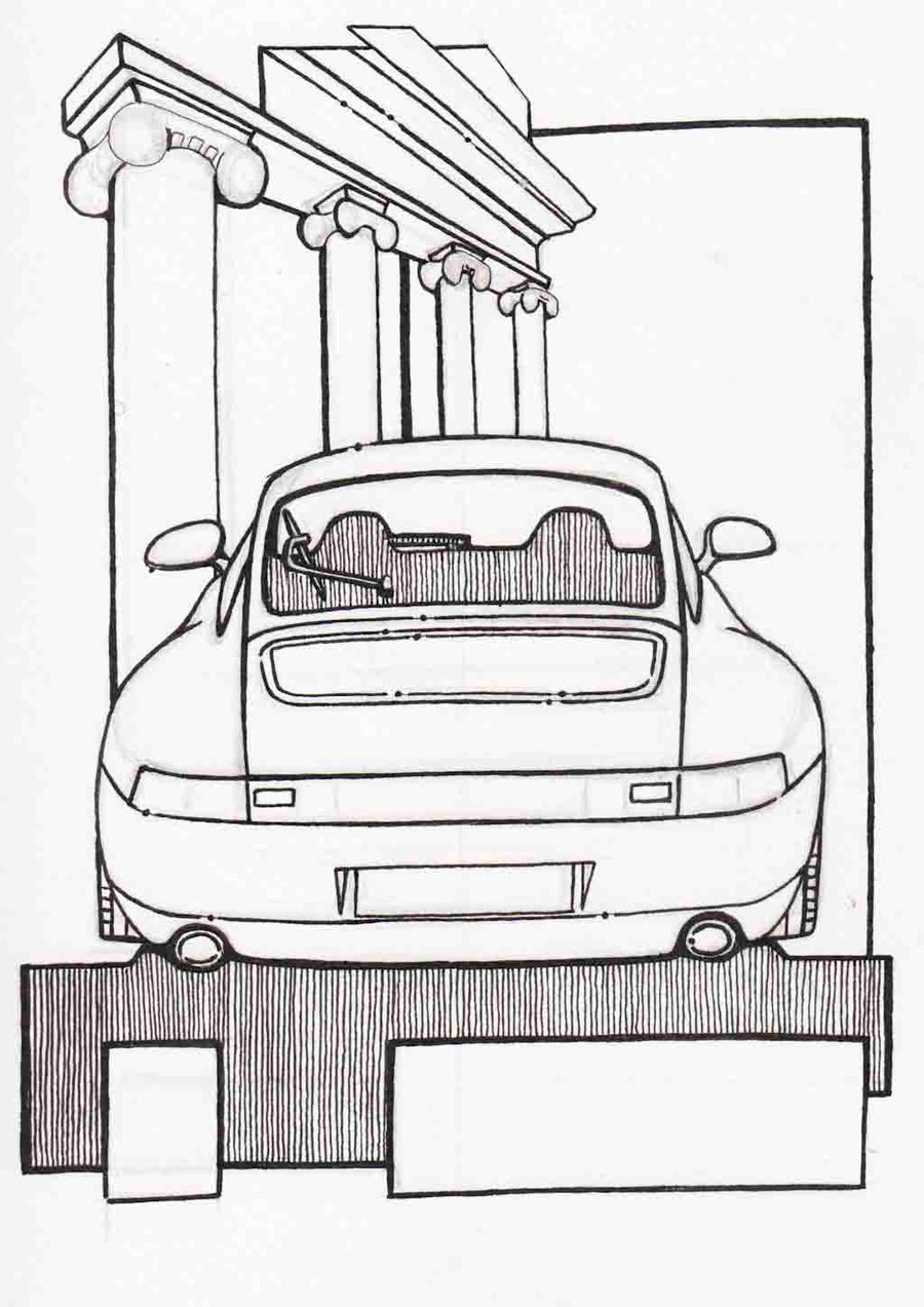 Inspiration from @993_outlaw /PORSCHE 993 Handmade Artwork and Coloring Pages (Option Puzzle)