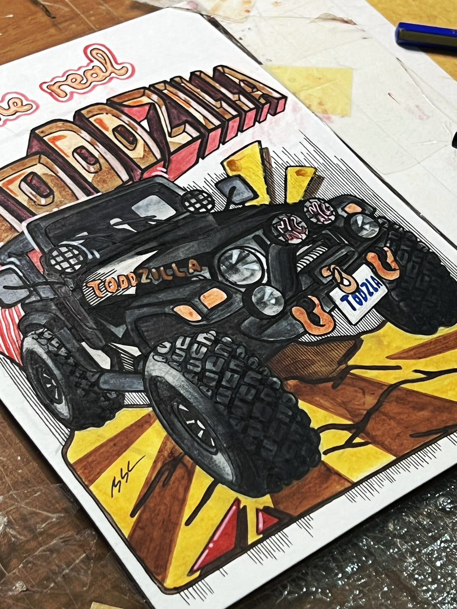 Inspiration from @the_real_toddzilla’s Jeep| Handmade Artwork