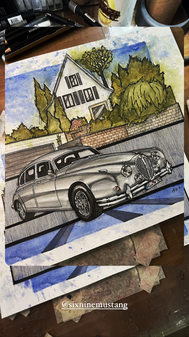 Inspiration from @Jaguar MK II/ Handmade Artwork