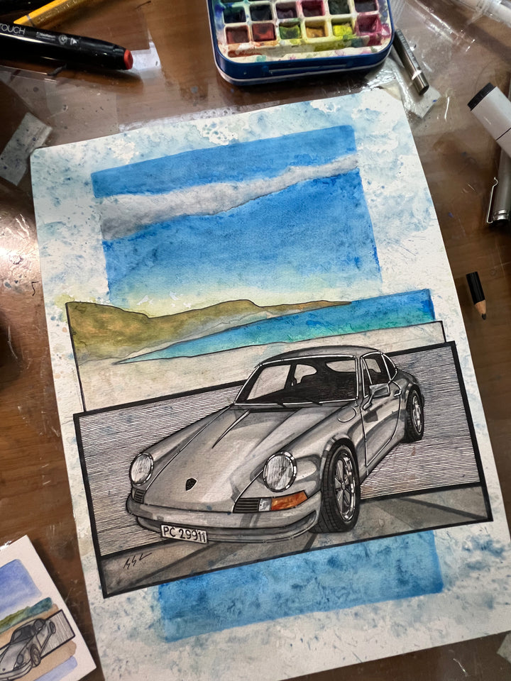 Inspiration from @porscheaddicted's 911/ Handmade Artwork