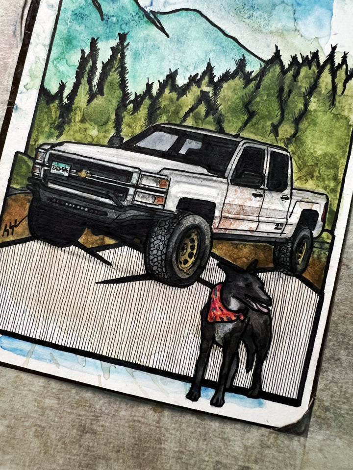 Inspiration from @mtn_adventure’s Silverado| Handmade Artwork