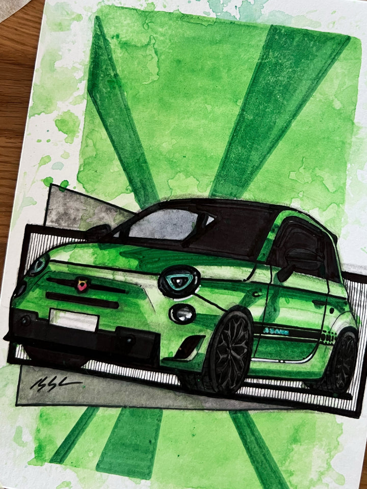 Inspiration from @ladygreen_500abarth’s Abarth | Handmade Artwork