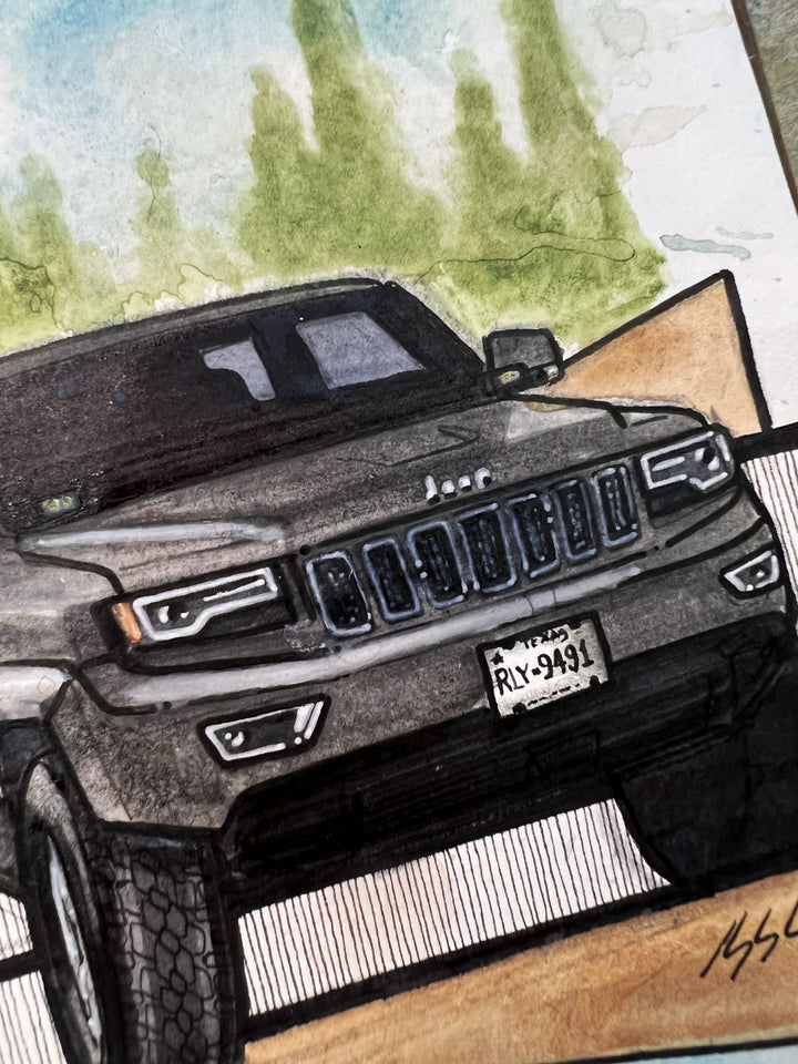 Inspiration from @roamingsummit’s Grand Cherokee| Handmade Artwork