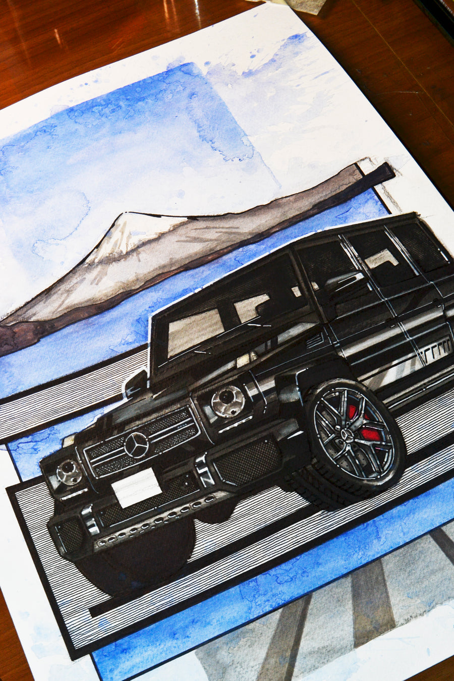 Inspiration from @rr_mallorca's 488 Pista- 964 Cabriolet- G350d-G65 Edition463 / Handmade Artwork